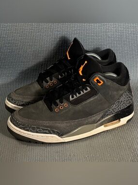 Nike Air Jordan 3 Retro Fear Black/Orange Sneakers CT8532-080 Men's Size 8.5